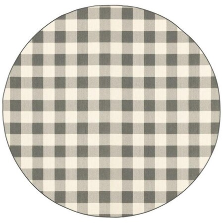 Oriental Weavers 7 ft. 10 in. Marina 2598W Indoor & Outdoor Round Area RugGrey M2598W240RDST